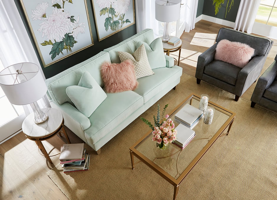 overhead-shot-mint-couch-grey-chair-gold