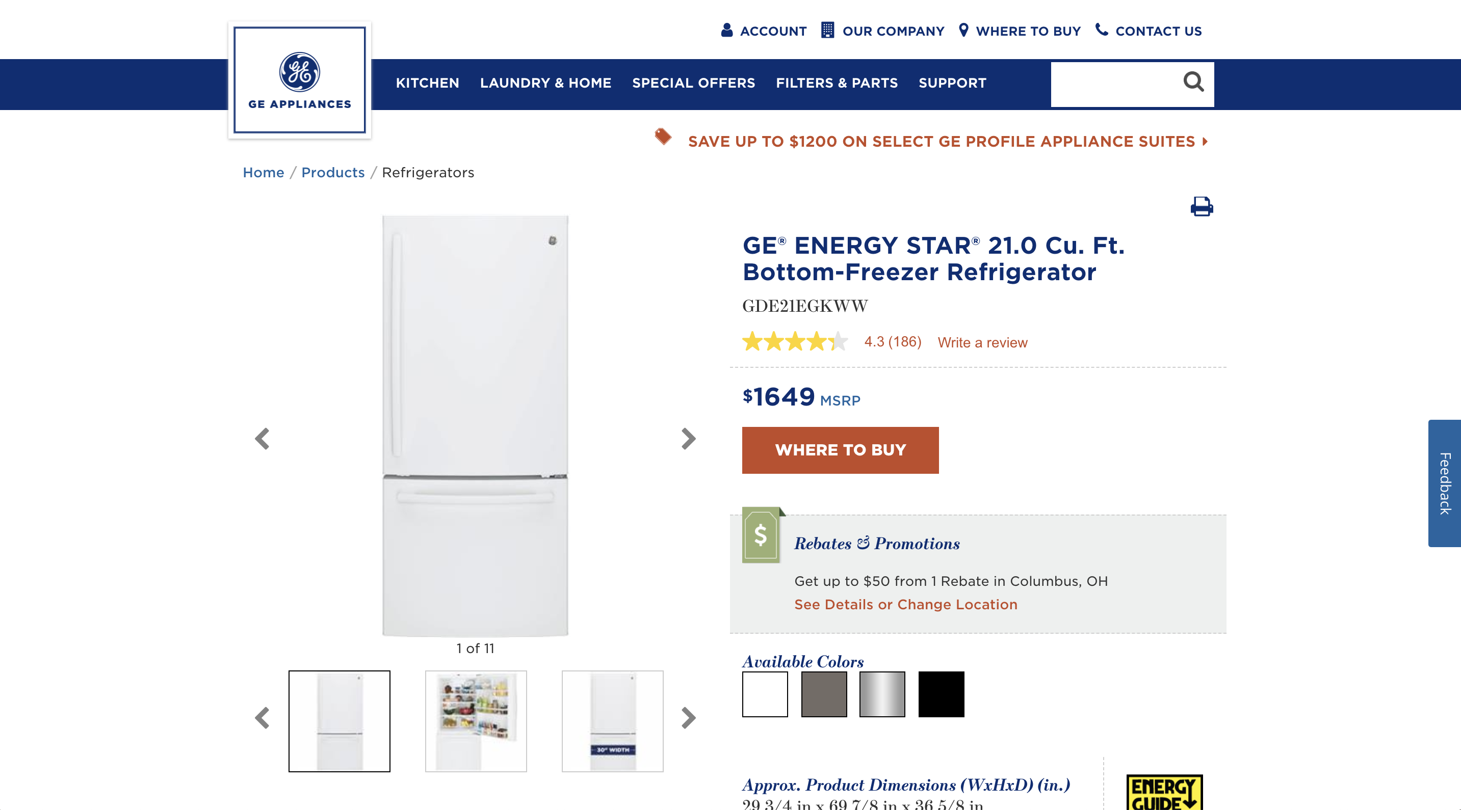 general-electric-refrigerator-product-detail-page