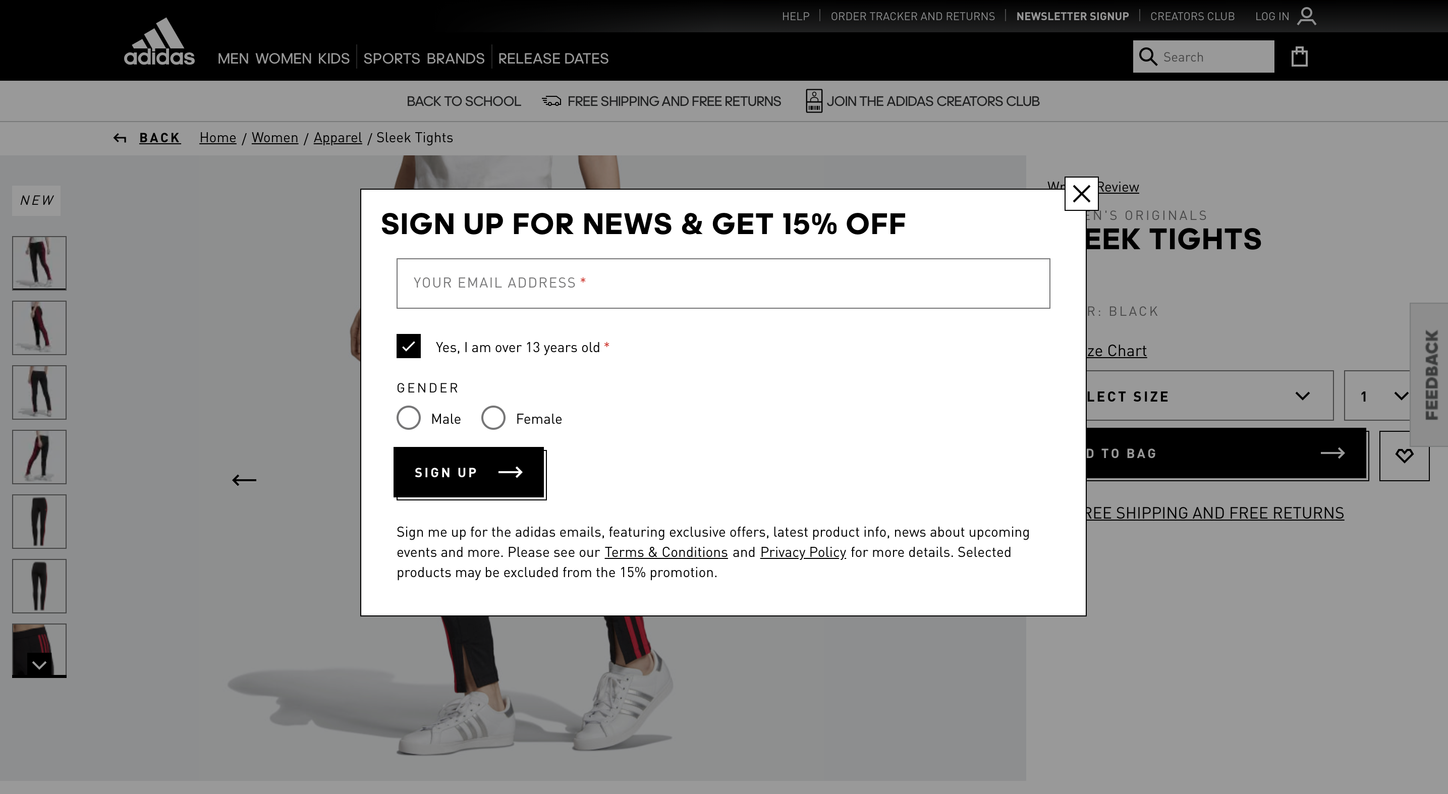 sign up for adidas email